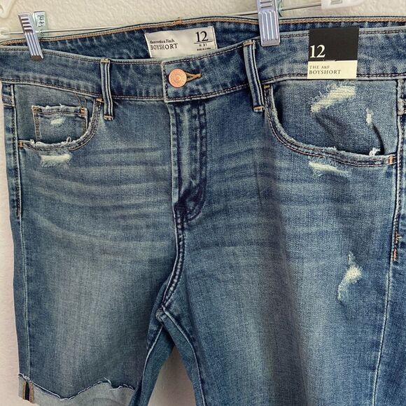 Abercrombie & Fitch Boyshort Sz 12 distress NWT - Picture 6 of 12